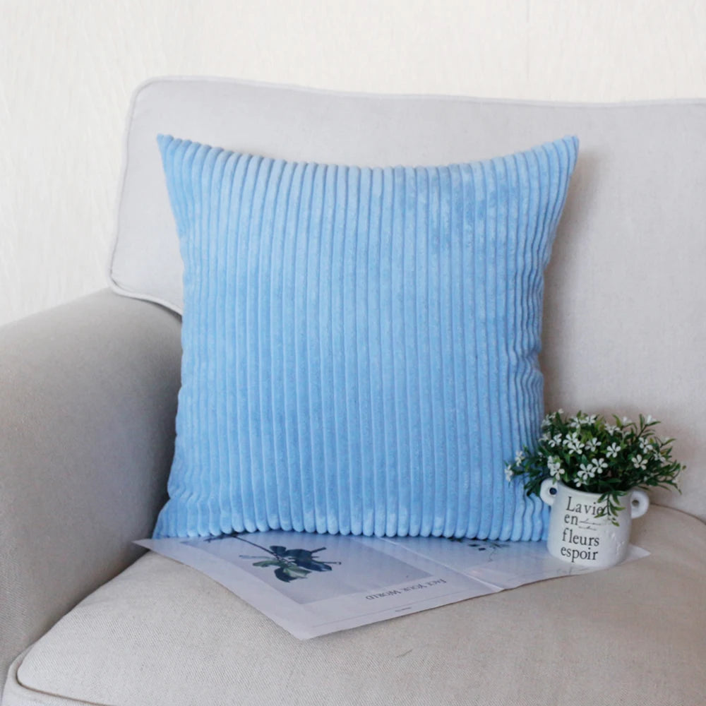 Luxurious Striped Corduroy Cushion Cover™