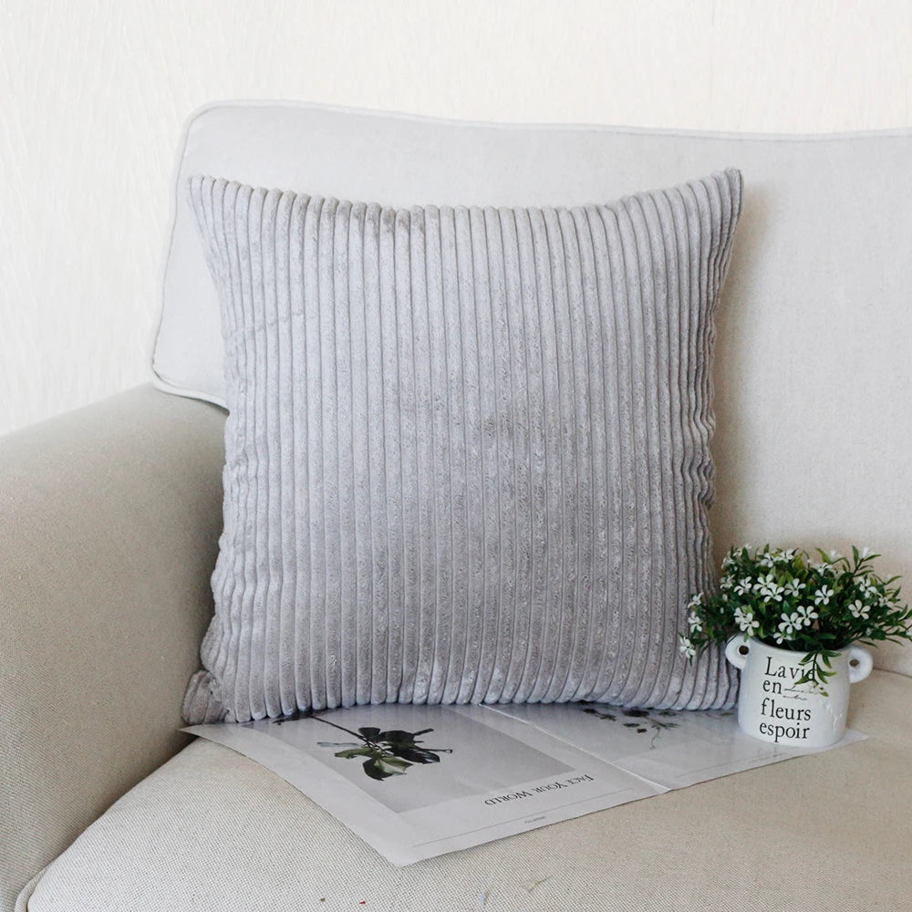 Luxurious Striped Corduroy Cushion Cover™