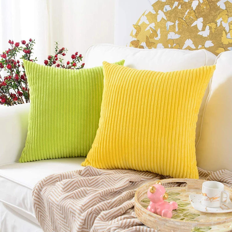 Luxurious Striped Corduroy Cushion Cover™
