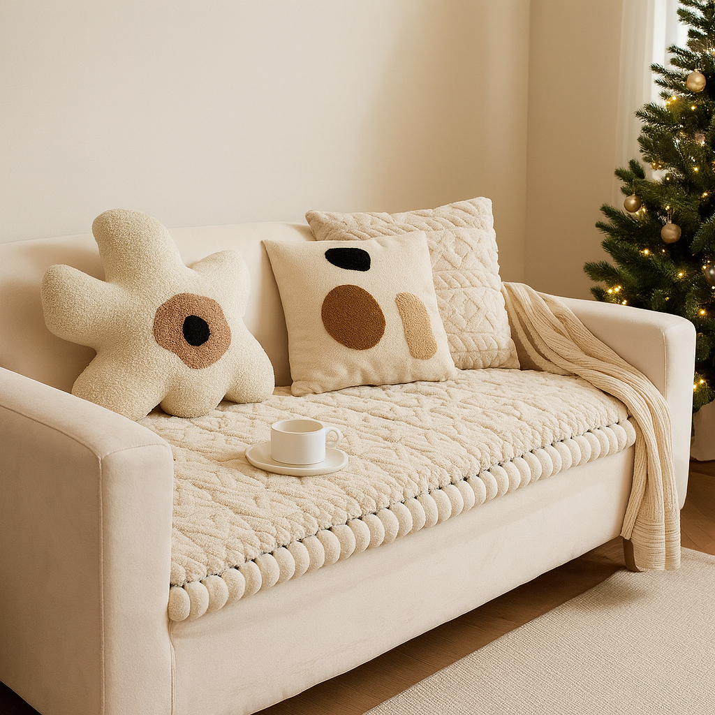 Housse de Canapé Velours Coton™ – Confort & Protection Antidérapante