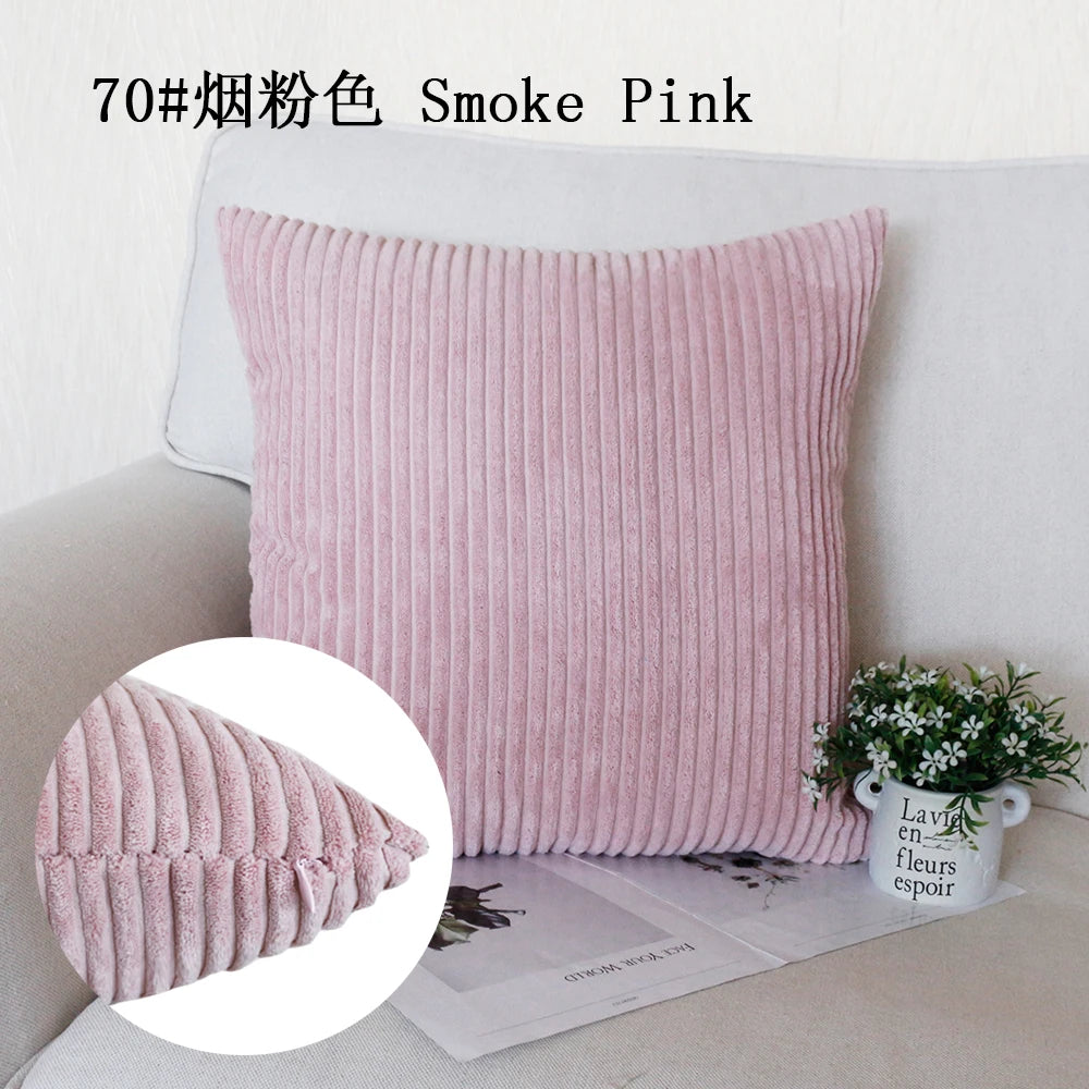 Luxurious Striped Corduroy Cushion Cover™
