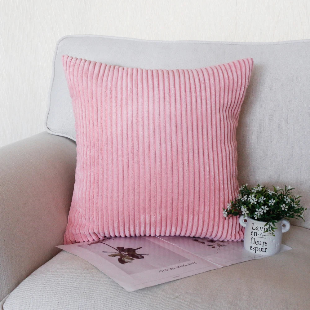 Luxurious Striped Corduroy Cushion Cover™
