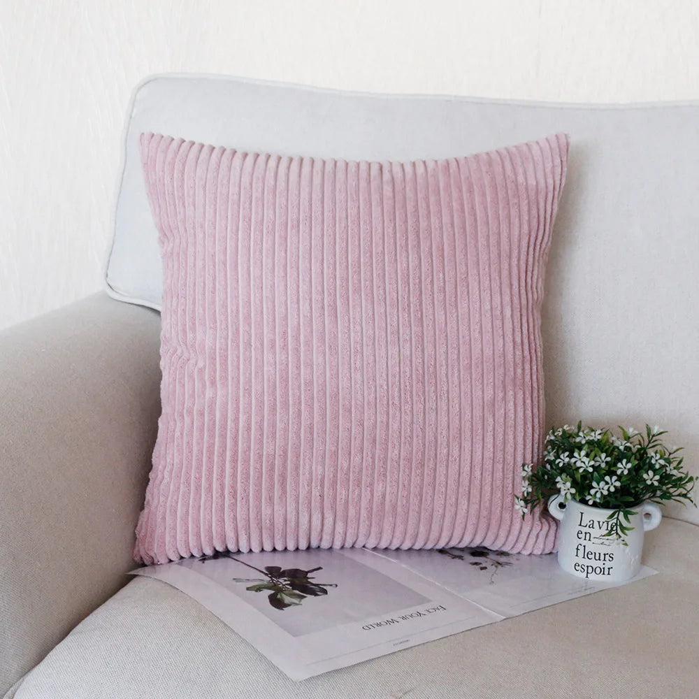 Luxurious Striped Corduroy Cushion Cover™