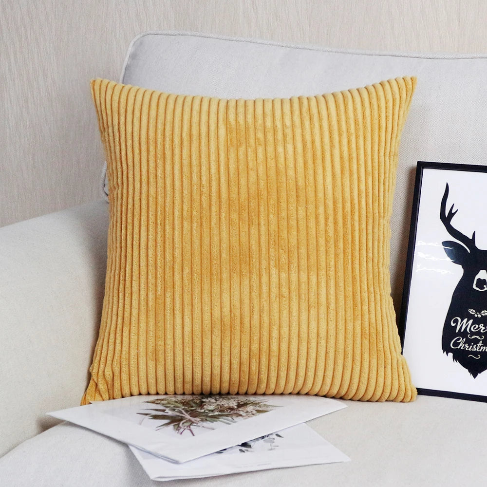 Luxurious Striped Corduroy Cushion Cover™