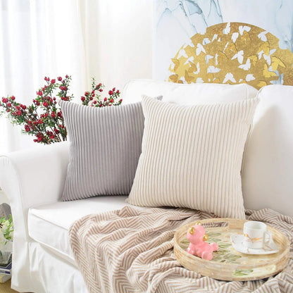 Luxurious Striped Corduroy Cushion Cover™